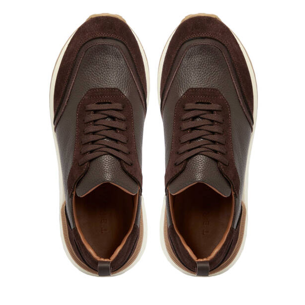 Kahverengi Hakiki Süet Deri Erkek Sneaker - E24S1AY56959-W20 - 5