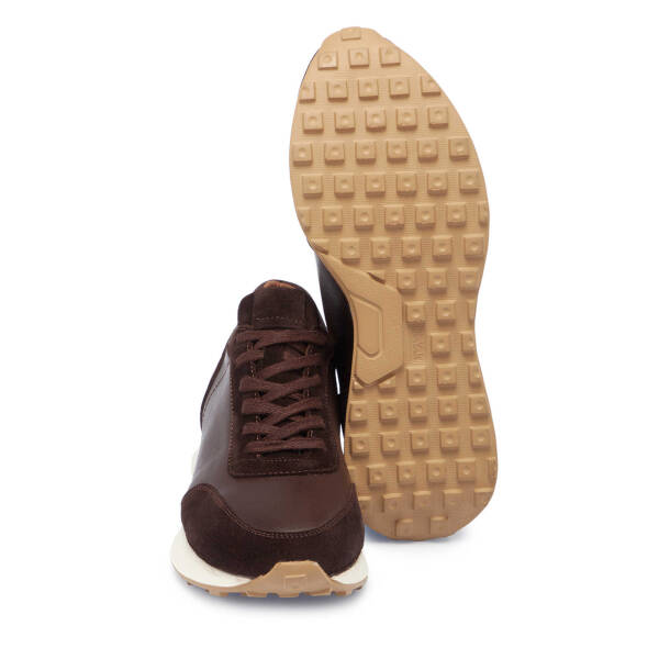 Kahverengi Hakiki Süet Deri Erkek Sneaker - E24S1AY57022-W20 - 4