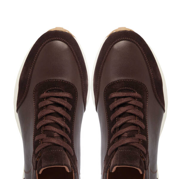 Kahverengi Hakiki Süet Deri Erkek Sneaker - E24S1AY57022-W20 - 5