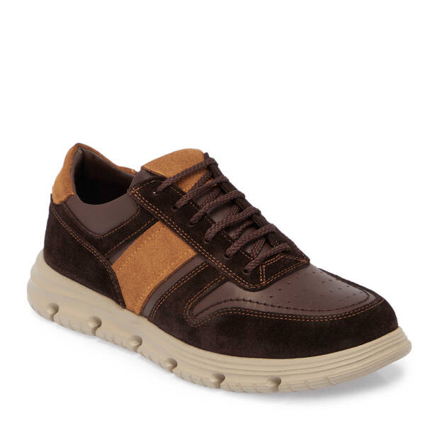 Kahverengi Hakiki Süet Deri Erkek Sneaker - E25S1AY57512-W20 - 2