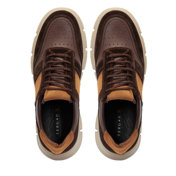 Kahverengi Hakiki Süet Deri Erkek Sneaker - E25S1AY57512-W20 - 5