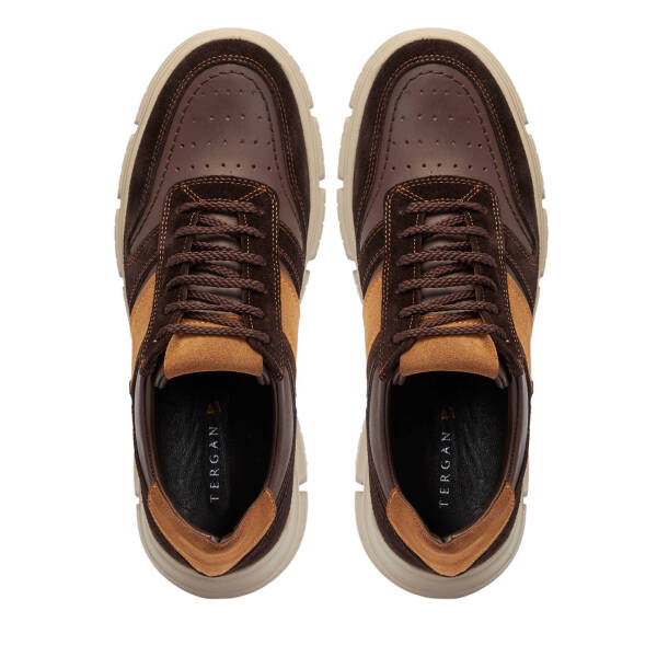 Kahverengi Hakiki Süet Deri Erkek Sneaker - E25S1AY57512-W20 - 5