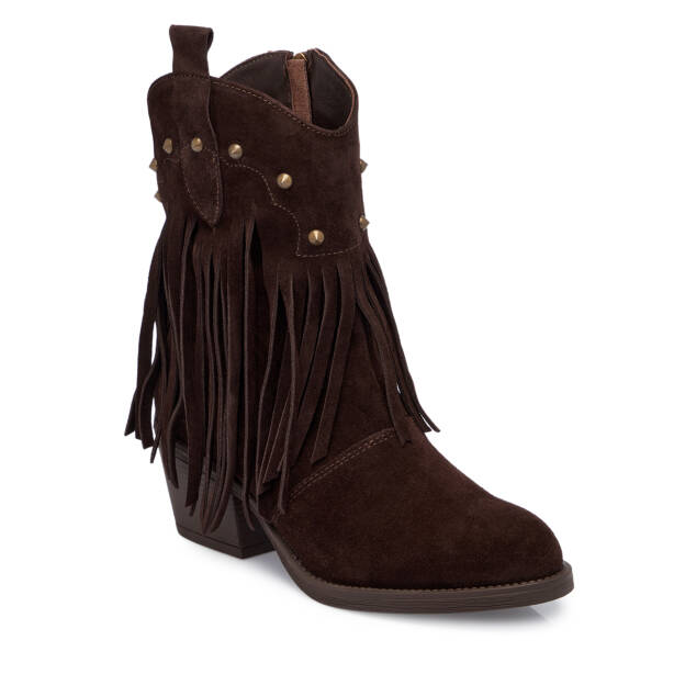 Kahverengi Hakiki Süet Deri Kadın Bot - K25K1BT68313-B85 - 2