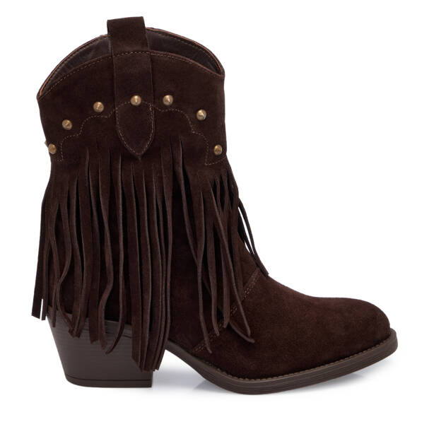 Kahverengi Hakiki Süet Deri Kadın Bot - K25K1BT68313-B85 - 1