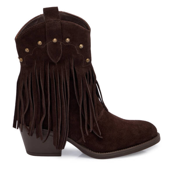 Kahverengi Hakiki Süet Deri Kadın Bot - K25K1BT68313-B85 - 1