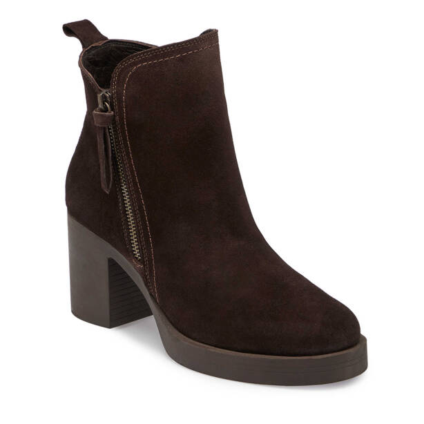 Kahverengi Süet Deri Kadın Casual Bot - K24K1BT67563-B85 - 1