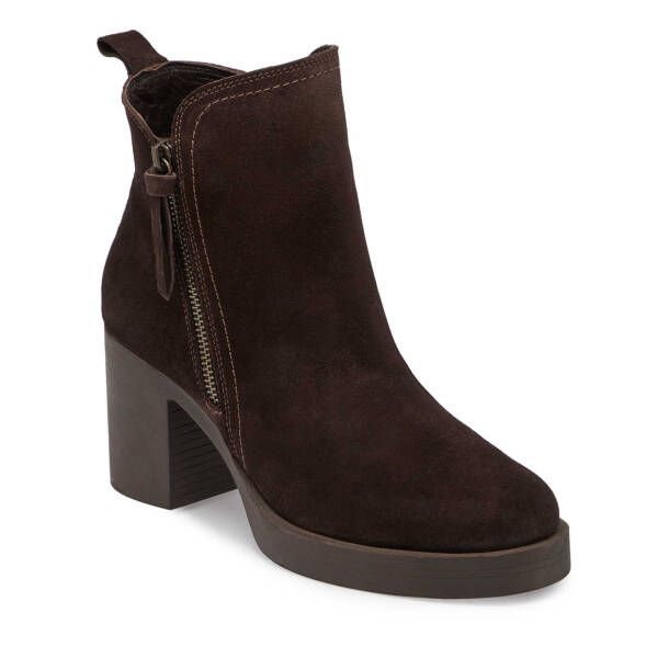 Kahverengi Süet Deri Kadın Casual Bot - K24K1BT67563-B85 - 1