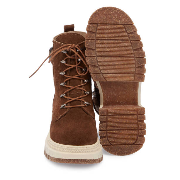 Kahverengi Süet Deri Kadın Casual Bot - K24K1BT67589-K58 - 4