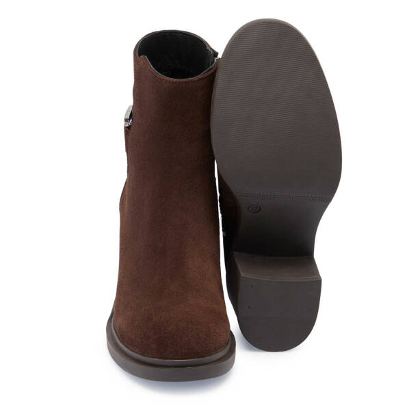 Kahverengi Süet Deri Kadın Casual Bot - K24K1BT67746-B85 - 4