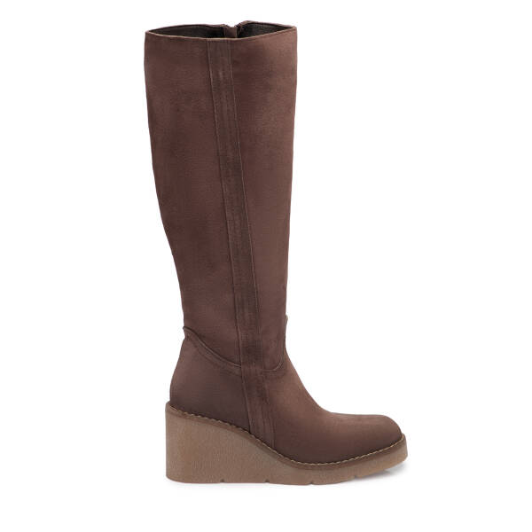 Kahverengi Hakiki Süet Deri Kadın Çizme - K25K1CM68330-K32 - 3