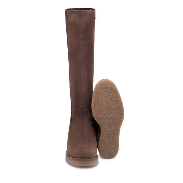 Kahverengi Hakiki Süet Deri Kadın Çizme - K25K1CM68330-K32 - 4