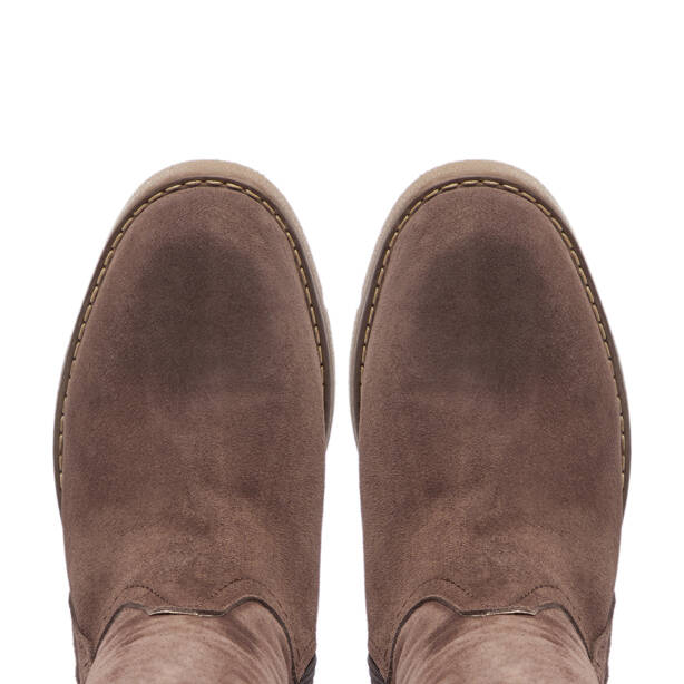 Kahverengi Hakiki Süet Deri Kadın Çizme - K25K1CM68330-K32 - Tergan