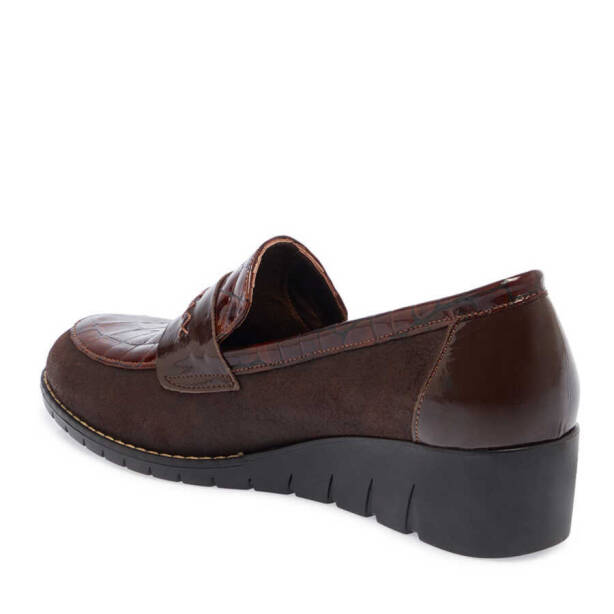 Kahverengi Süet Deri Kadın Dolgu Topuklu Ayakkabı - K23S1AY66849-B85 - Tergan