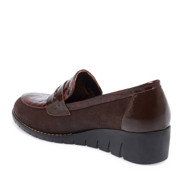 Kahverengi Süet Deri Kadın Dolgu Topuklu Ayakkabı - K23S1AY66849-B85 - 2