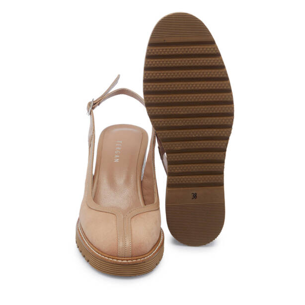 Kahverengi Hakiki Süet Deri Kadın Dolgu Topuklu Ayakkabı - K25Y1AY68093-P13 - 4