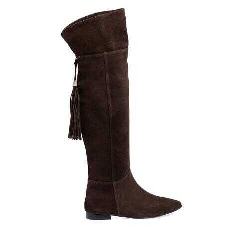 Kahverengi Hakiki Süet Deri Kadın Klasik Çizme - K23K1CM66989-B85 - 1