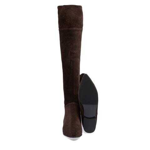 Kahverengi Hakiki Süet Deri Kadın Klasik Çizme - K23K1CM66989-B85 - 4