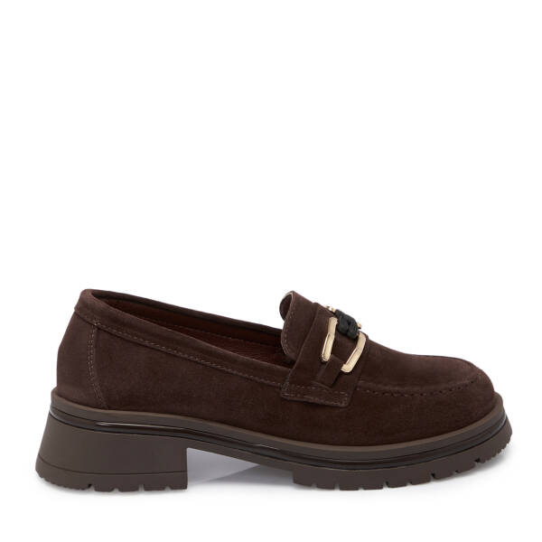 Kahverengi Süet Deri Kadın Loafer - K25S1AY68166-B85 - 3