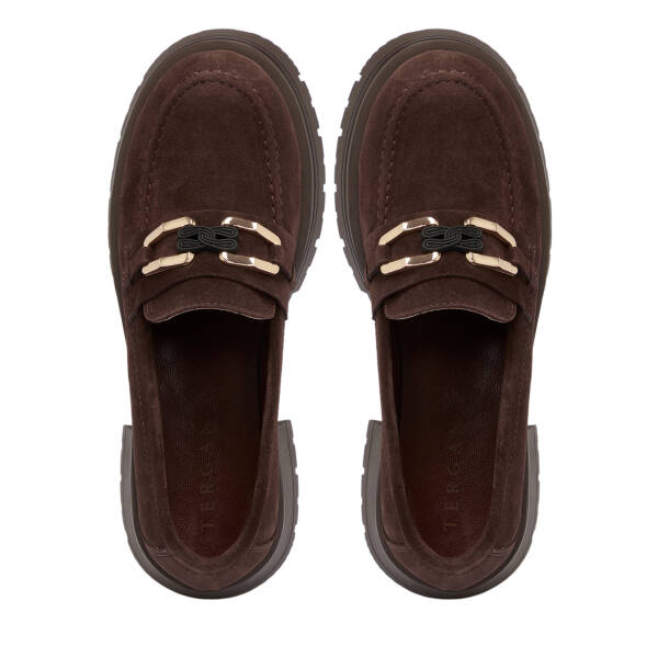 Kahverengi Süet Deri Kadın Loafer - K25S1AY68166-B85 - 5
