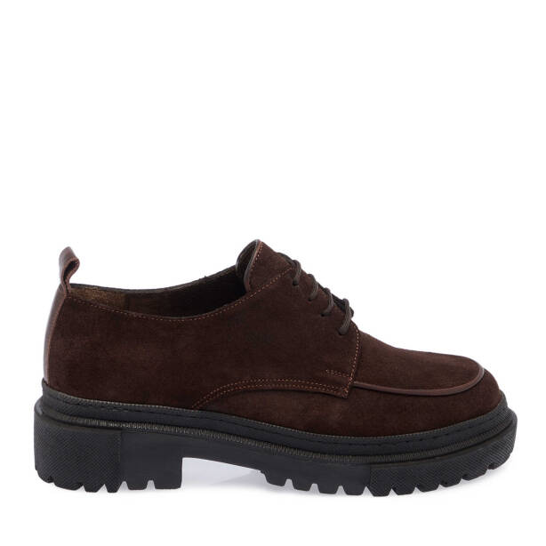 Kahverengi Süet Deri Kadın Makosen - K24S1AY67542-G17 - Tergan