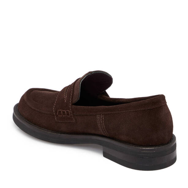 Kahverengi Süet Deri Kadın Makosen - K25S1AY68212-B85 - Tergan