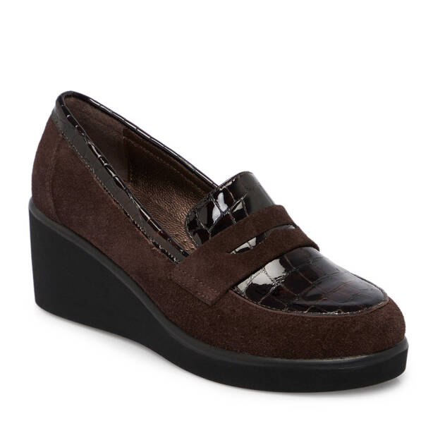 Kahverengi Süet Deri Kadın Makosen - K25S1AY68213-B85 - 1