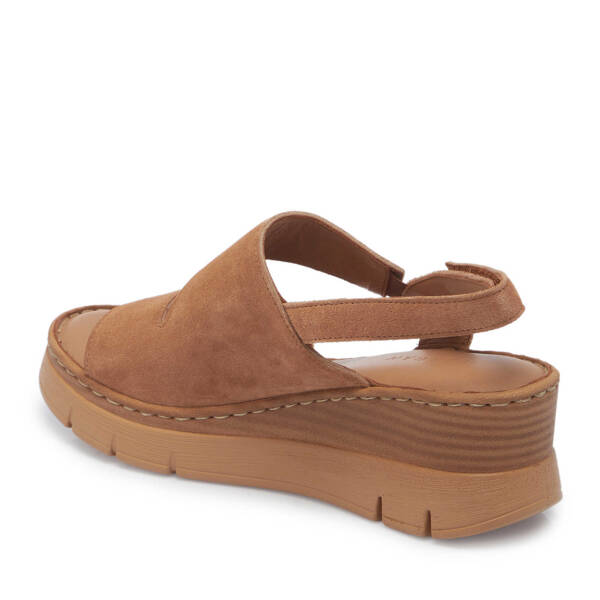 Kahverengi Hakiki Süet Deri Kadın Sandalet - K25Y1SN67982-U2Y - 3