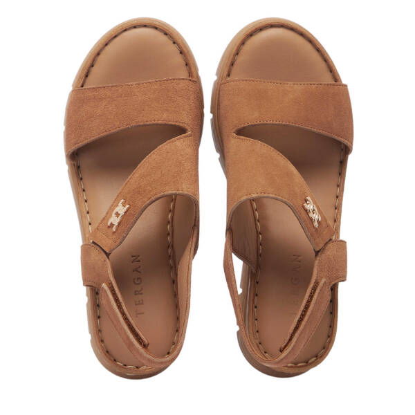 Kahverengi Hakiki Süet Deri Kadın Sandalet - K25Y1SN67982-U2Y - 5