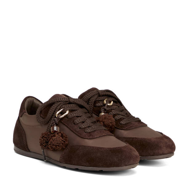 Kahverengi Süet Deri Kadın Sneaker - K26S1AY68841-V4W - 2