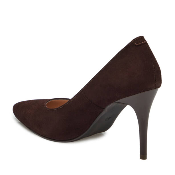 Kahverengi Hakiki Süet Deri Kadın Stiletto - K25S1AY68121-B85 - 3