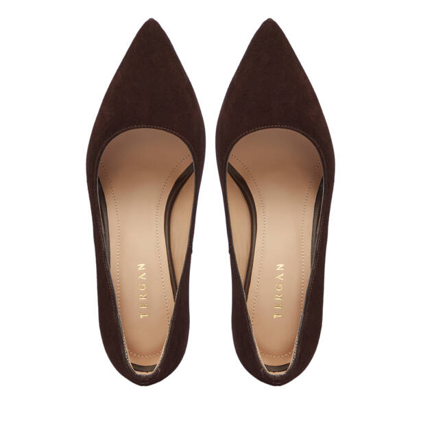 Kahverengi Hakiki Süet Deri Kadın Stiletto - K25S1AY68121-B85 - 5