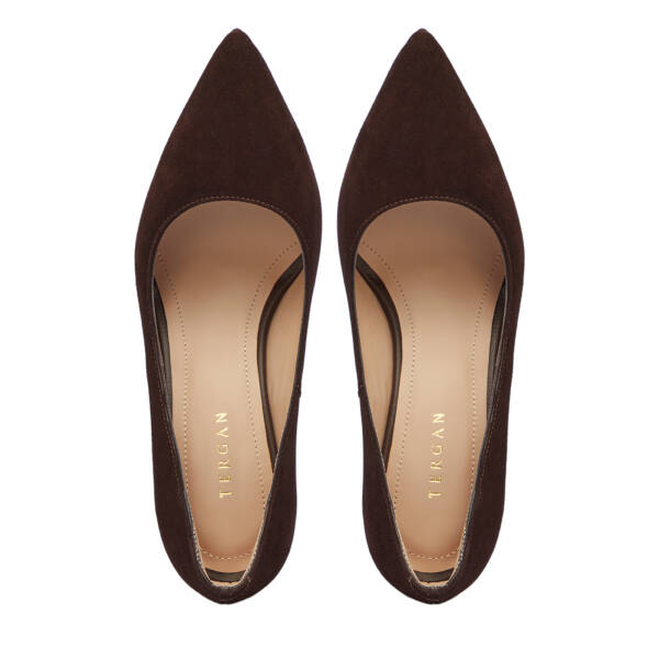 Kahverengi Hakiki Süet Deri Kadın Stiletto - K25S1AY68121-B85 - 5