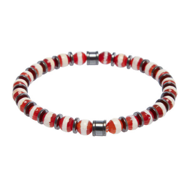 Kırmızı Akik Erkek Bileklik - E1BLK0410352-D64 - 1