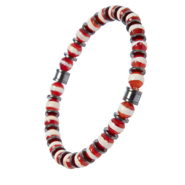 Kırmızı Akik Erkek Bileklik - E1BLK0410352-D64 - 2