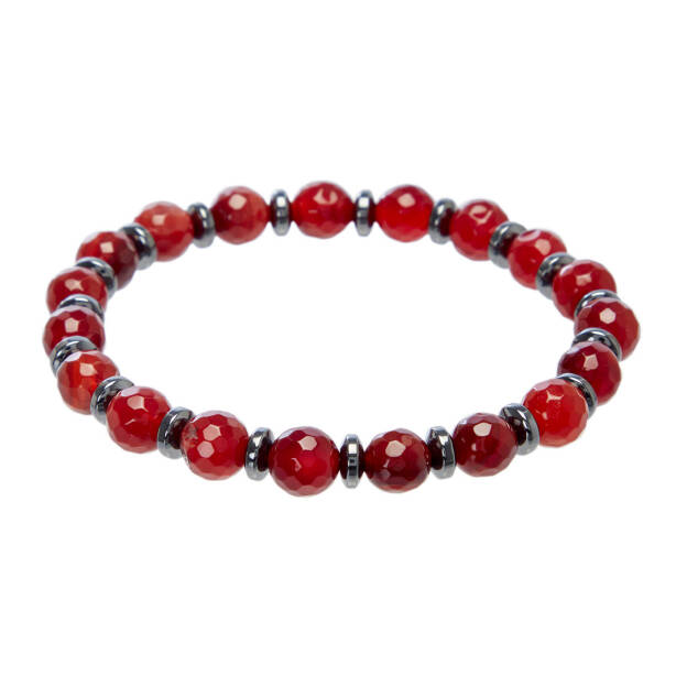 Kırmızı Akik Erkek Bileklik - E1BLK0410473-F75 - 1