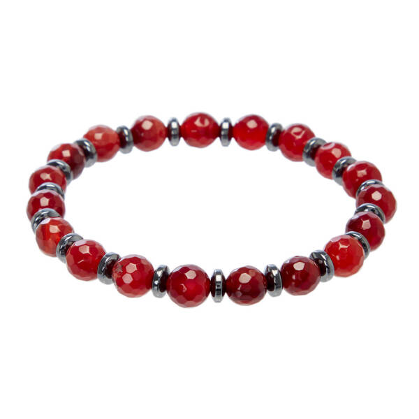 Kırmızı Akik Erkek Bileklik - E1BLK0410473-F75 - 1