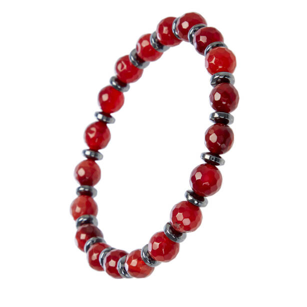 Kırmızı Akik Erkek Bileklik - E1BLK0410473-F75 - 2