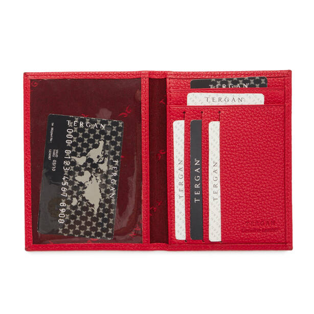 Kırmızı Hakiki Deri Erkek Kimlik Kabı - S1KI00001582-B8I - 2