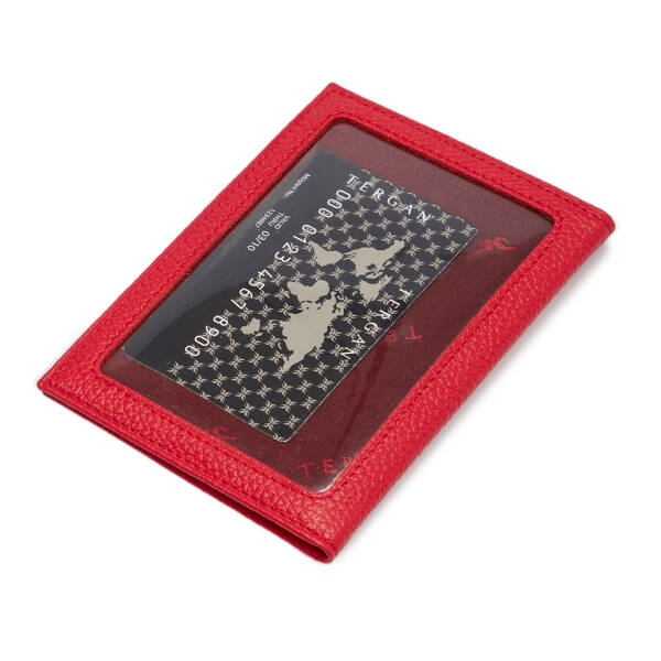 Kırmızı Hakiki Deri Erkek Kimlik Kabı - S1KI00001582-B8I - 3