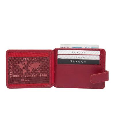  Kırmızı Deri Erkek Kredi Kartlık - S1KK00001533-C71 - 2