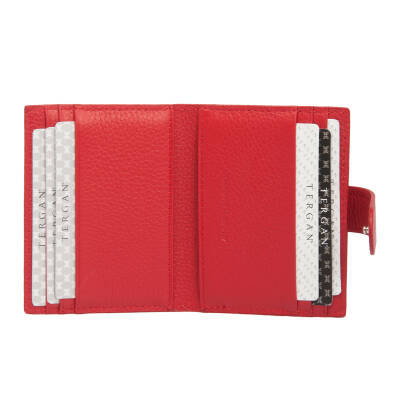  Kırmızı Deri Erkek Kredi Kartlık - S1KK00001617-B68 - 2