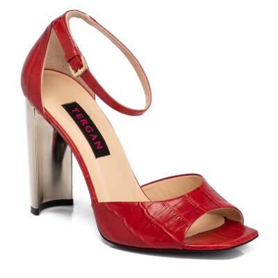  Kırmızı Deri Kadın Abiye Ayakkabı - K21Y1AY65485-P60 