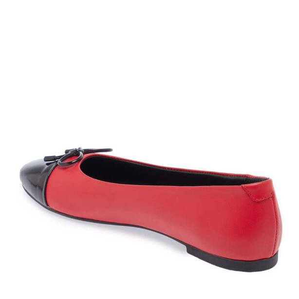 Kırmızı Deri Kadın Babet - K24I1BB67455-Z14 - 2