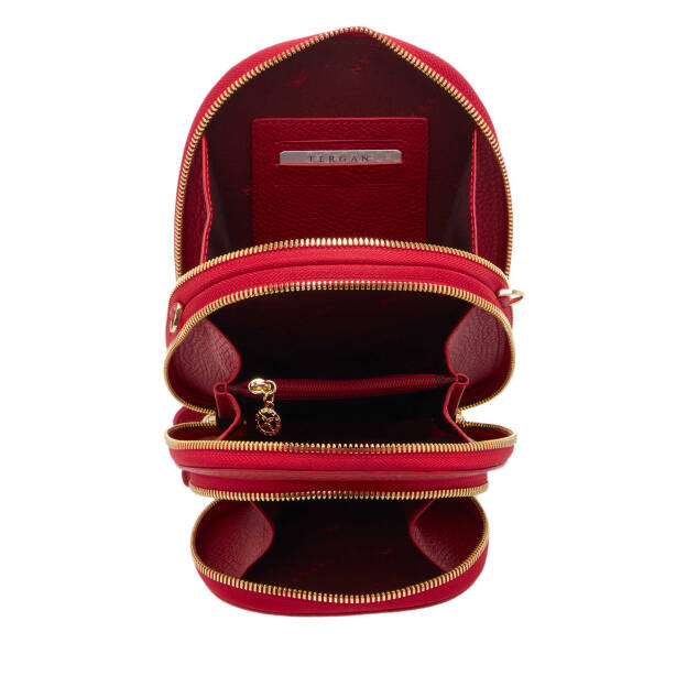 Kırmızı Deri Kadın Çapraz Askılı Çanta - S25Y1BC80430-B68 - 4