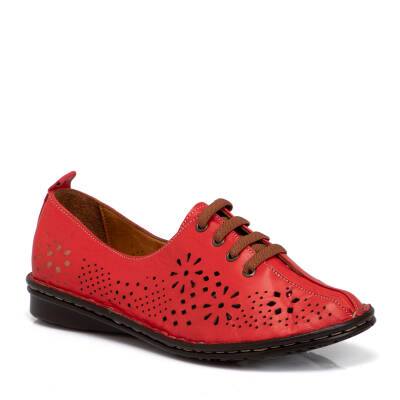  Kırmızı Deri Kadın Casual Ayakkabı - K21I1AY65461-A30 