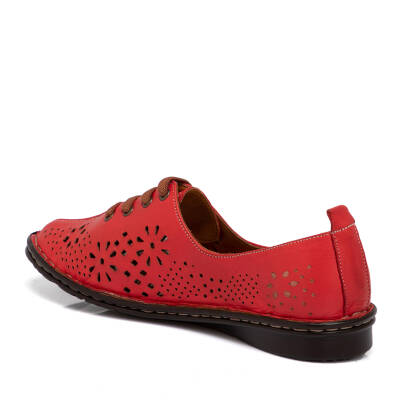  Kırmızı Deri Kadın Casual Ayakkabı - K21I1AY65461-A30 - 2
