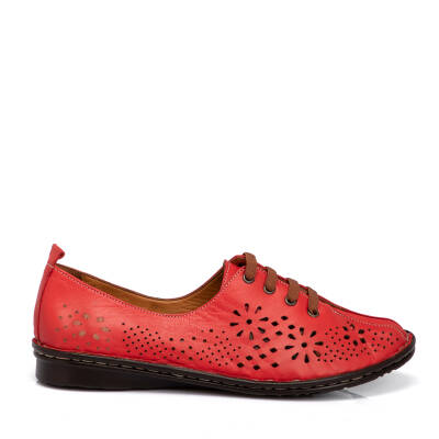  Kırmızı Deri Kadın Casual Ayakkabı - K21I1AY65461-A30 - 3