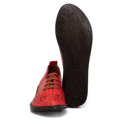  Kırmızı Deri Kadın Casual Ayakkabı - K21I1AY65461-A30 - 4