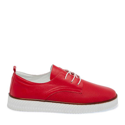  Kırmızı Deri Kadın Casual Ayakkabı - K23I1AY66483-A30 - 3
