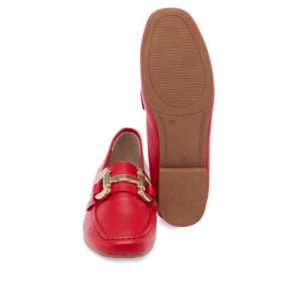  Kırmızı Deri Kadın Casual Ayakkabı - K24I1AY67447-A30 - 4